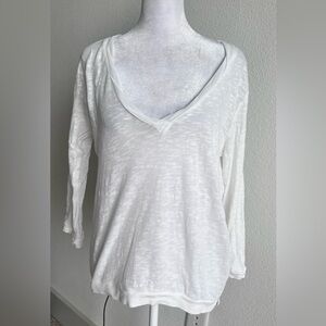 American Vintage Cotton White V-Neck Blouse small $95